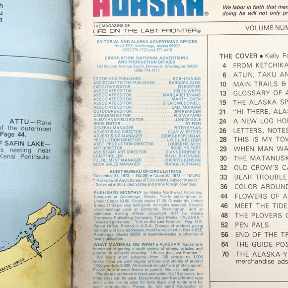 Alaska Magazine June 1974 Fly Fishing Grayling Wilderness Frontier Vintage Issue - Picture 5 of 9